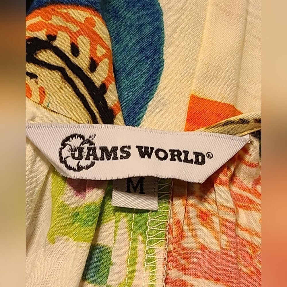 Jams World 'Indio' Colorful Abstract Floral Capri Jumpsuit/Romper | M - Picture 2 of 8